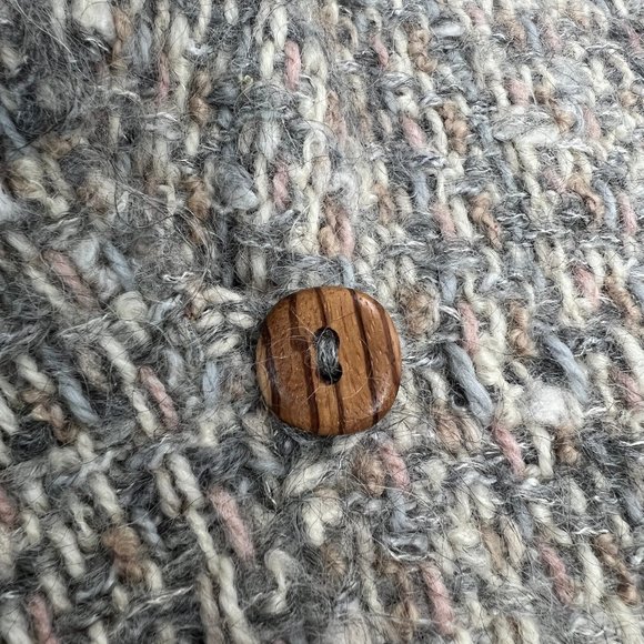 Vintage Hand Woven Wool Tweed Parisian Knit Sweater Vest Cardigan Nordic Rustic - Picture 6 of 8